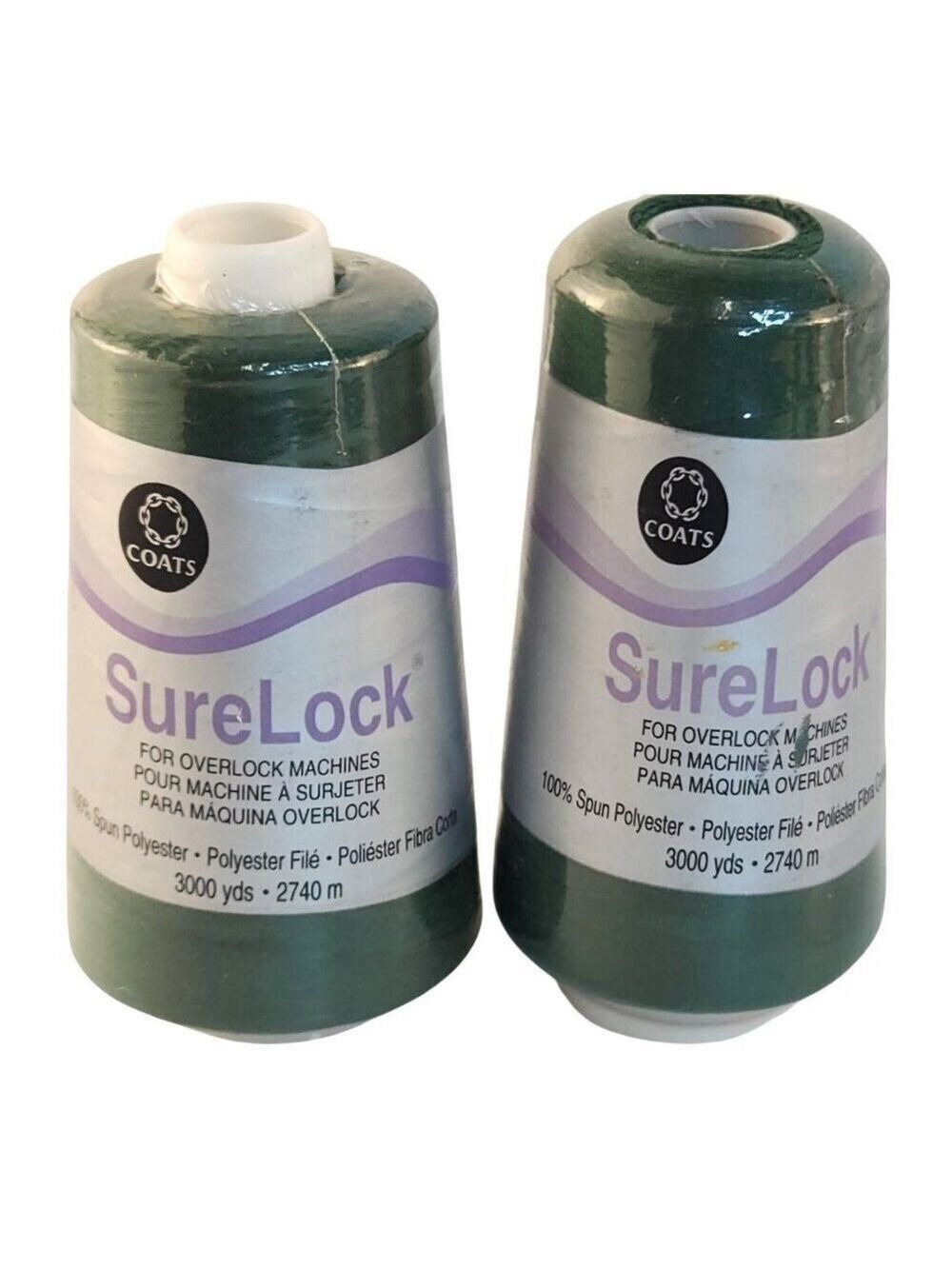 Coats SureLock Serger Thread Spruce Green 100% Polyester 3000 Yards